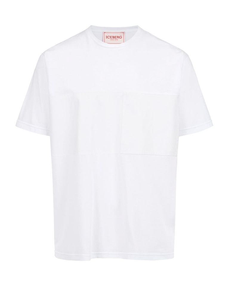 White crew neck T-shirt with tone-on-tone detail - Fashion Show Man | Iceberg - Official Website