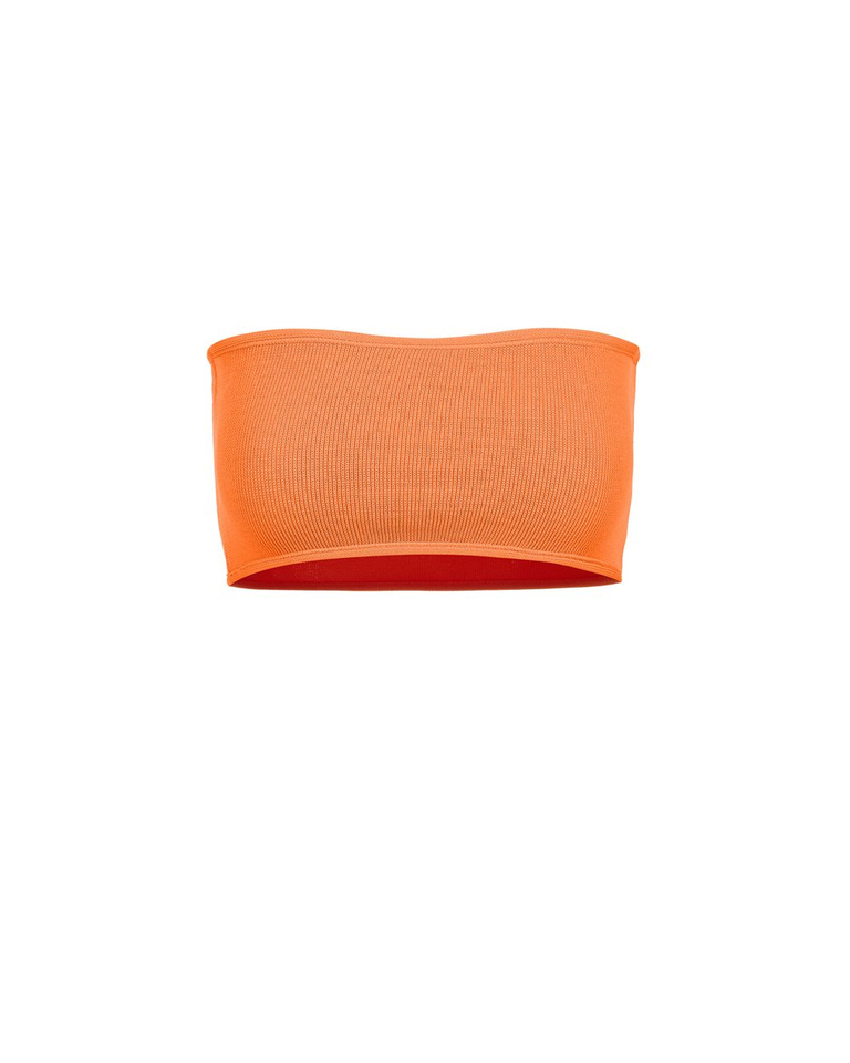 Orange knitted bandeau top - Fashion Show Woman | Iceberg - Official Website