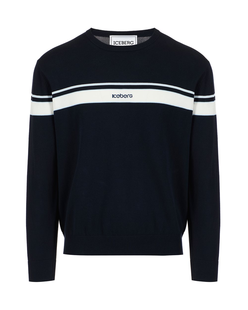 Multicolor Crewneck Sweater in Lambswool Corn Stitch | ICEBERG