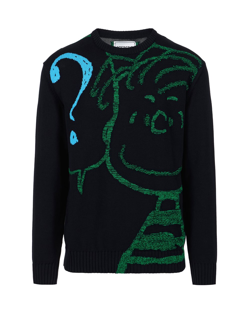 Multicolor Crewneck Sweater in Lambswool Corn Stitch | ICEBERG