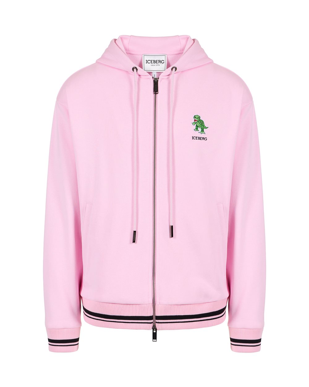 Felpa Uomo Con Cappuccio E Stampa Teschio Rosa | Morbida Felpa Alla Moda Con Tasca 92% Poliestere 8% Elastan