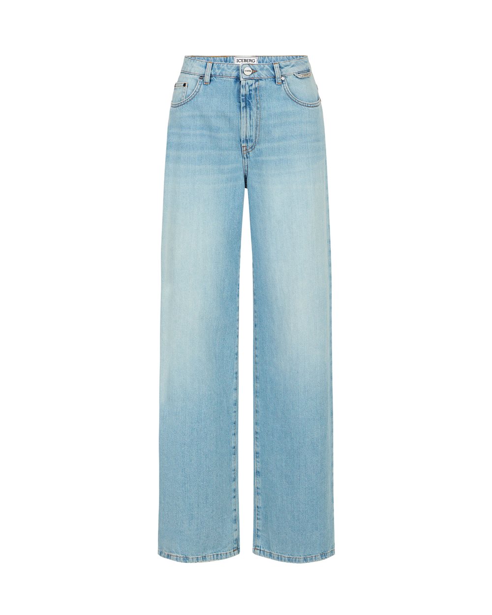 New tailoring fit indigo 5-pocket pants in a stone-wash denim - New in | Iceberg - Official Website