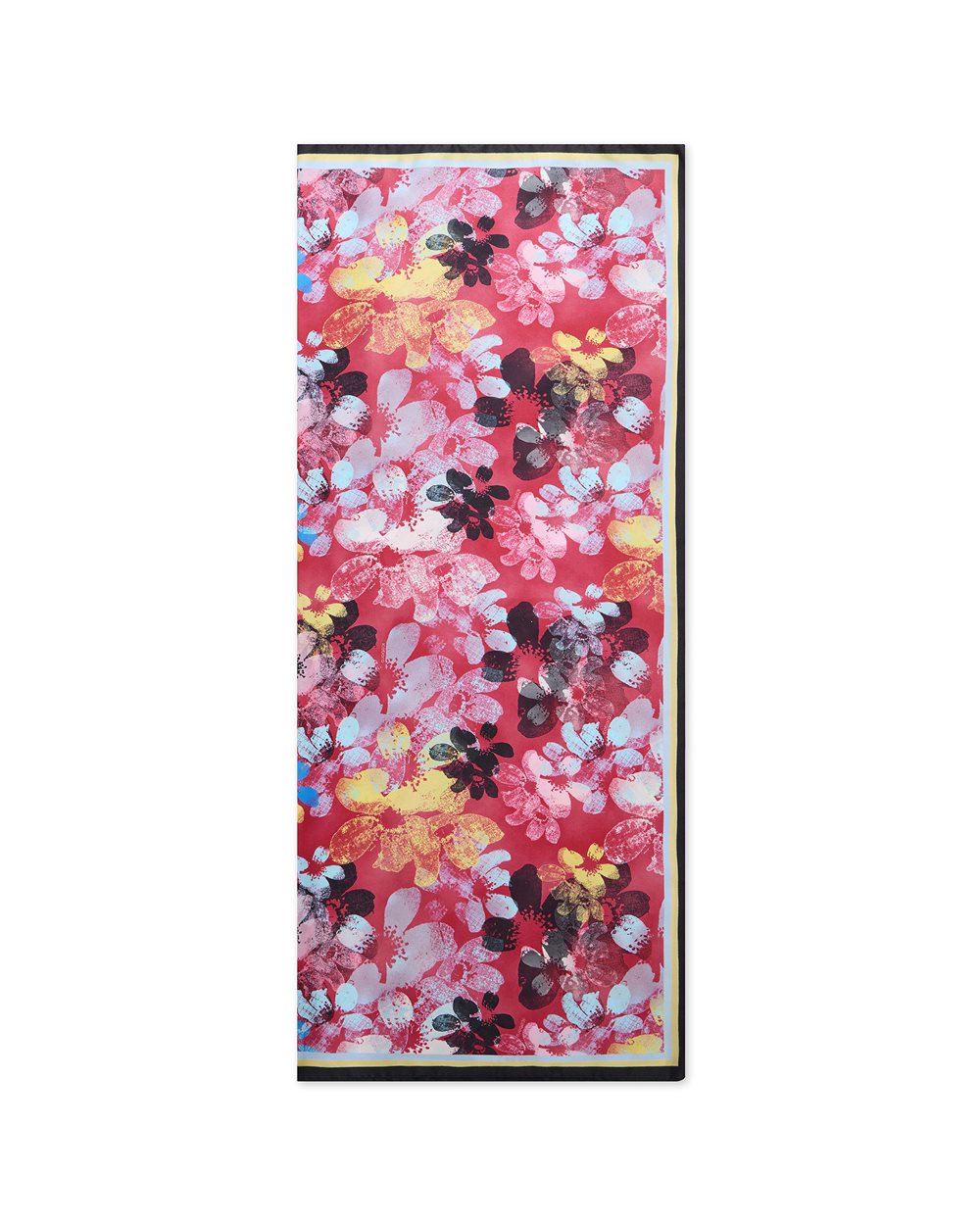 Silk scarf with a patterned design on a red background - New in | Iceberg - Official Website