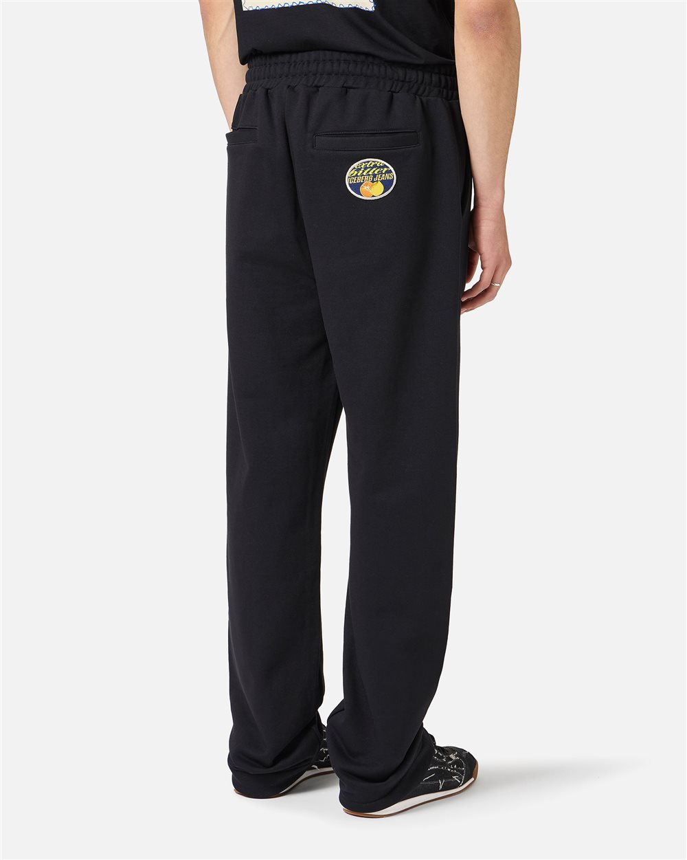 Black cotton sweatshirt tracksuit pants - PREVIEW | Iceberg - Official Website