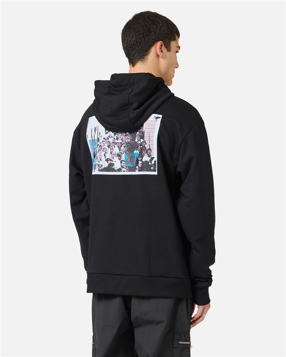 Relaxed fit black cotton sweatshirt with hood - PREVIEW | Iceberg - Official Website