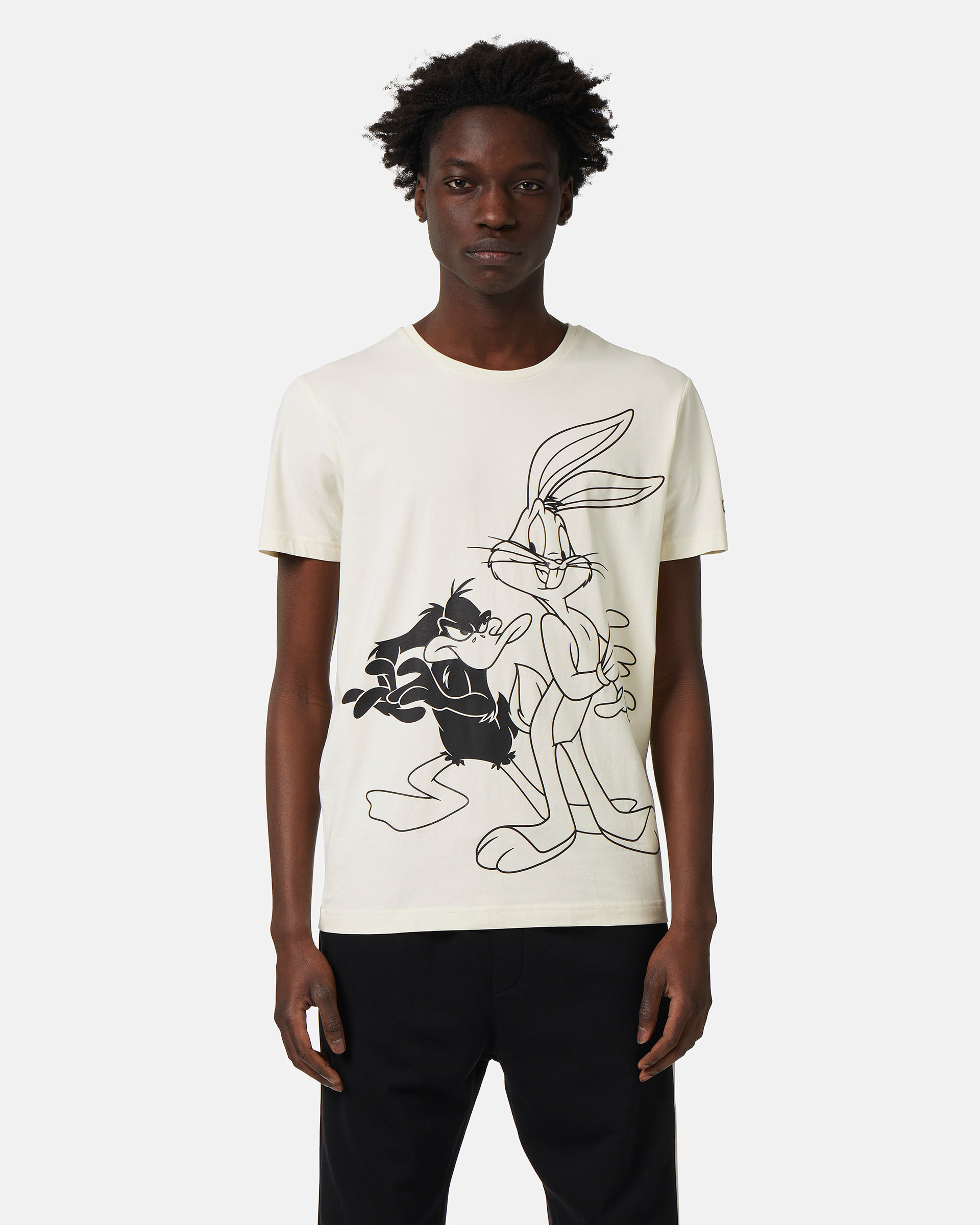 Dangle Arving Manners Bugs Bunny and Daffy Duck t-shirt in cream | Iceberg