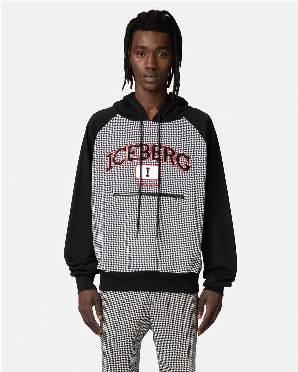 Iceberg Hooded Sweatshirt with Allover Cartoon Design