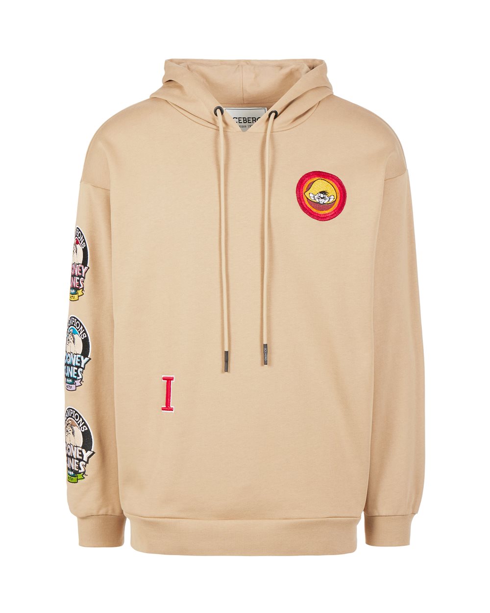 with Looney Hooded Iceberg sweatshirt Tunes patches |
