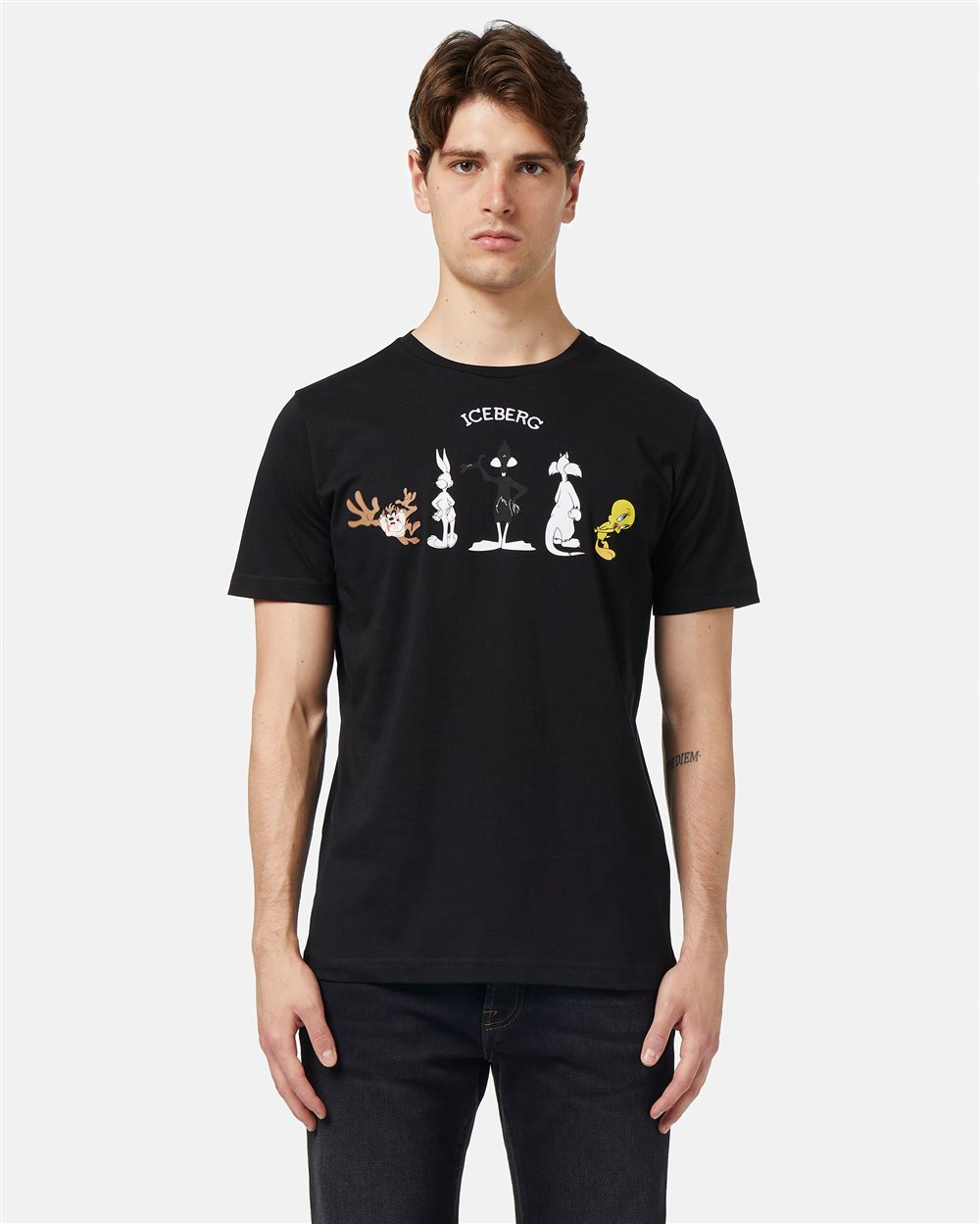 Iceberg Snoopy-embroidered cotton T-shirt