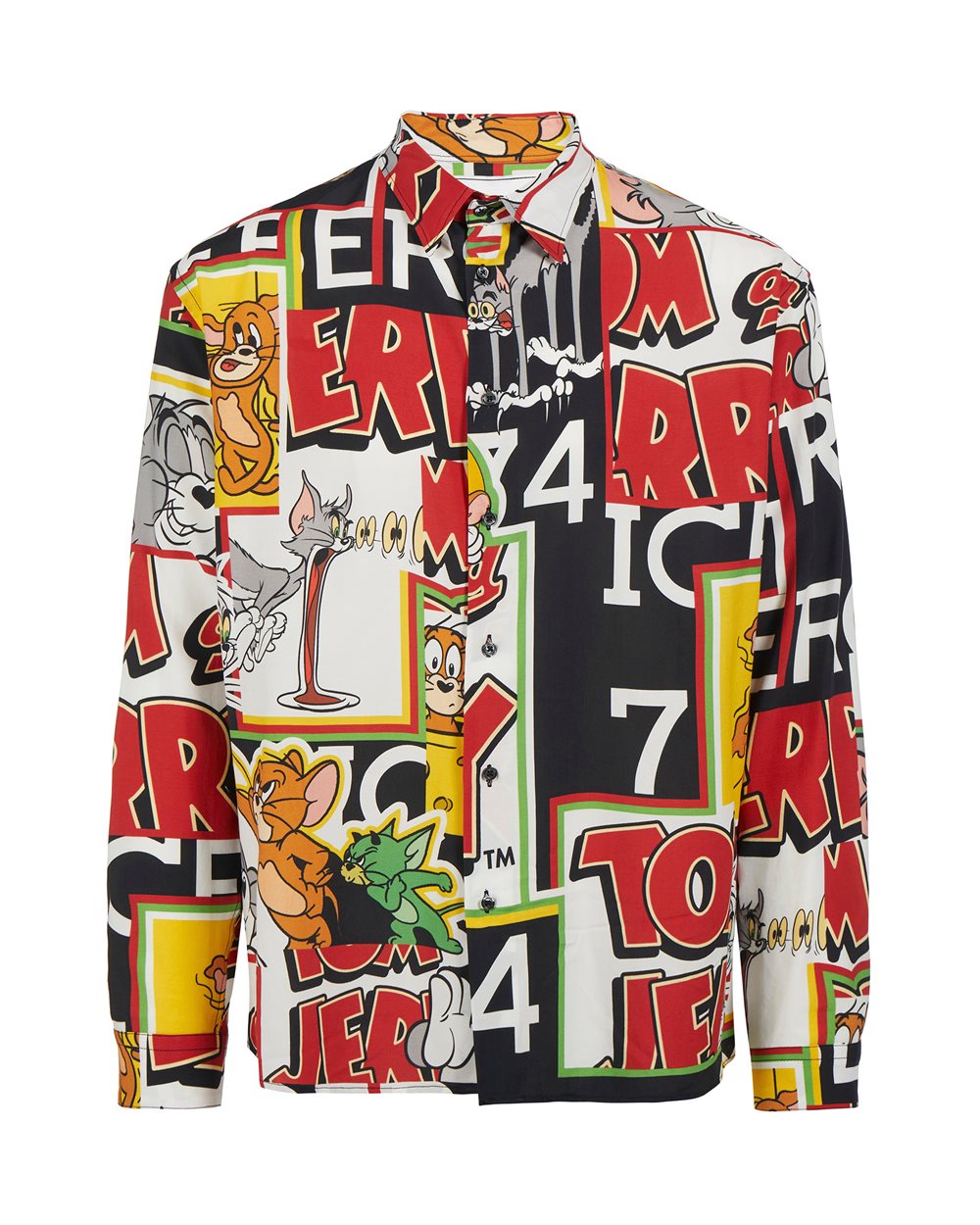 Shop Tom and Jerry Print Denim Jacket with Long Sleeves and Chest