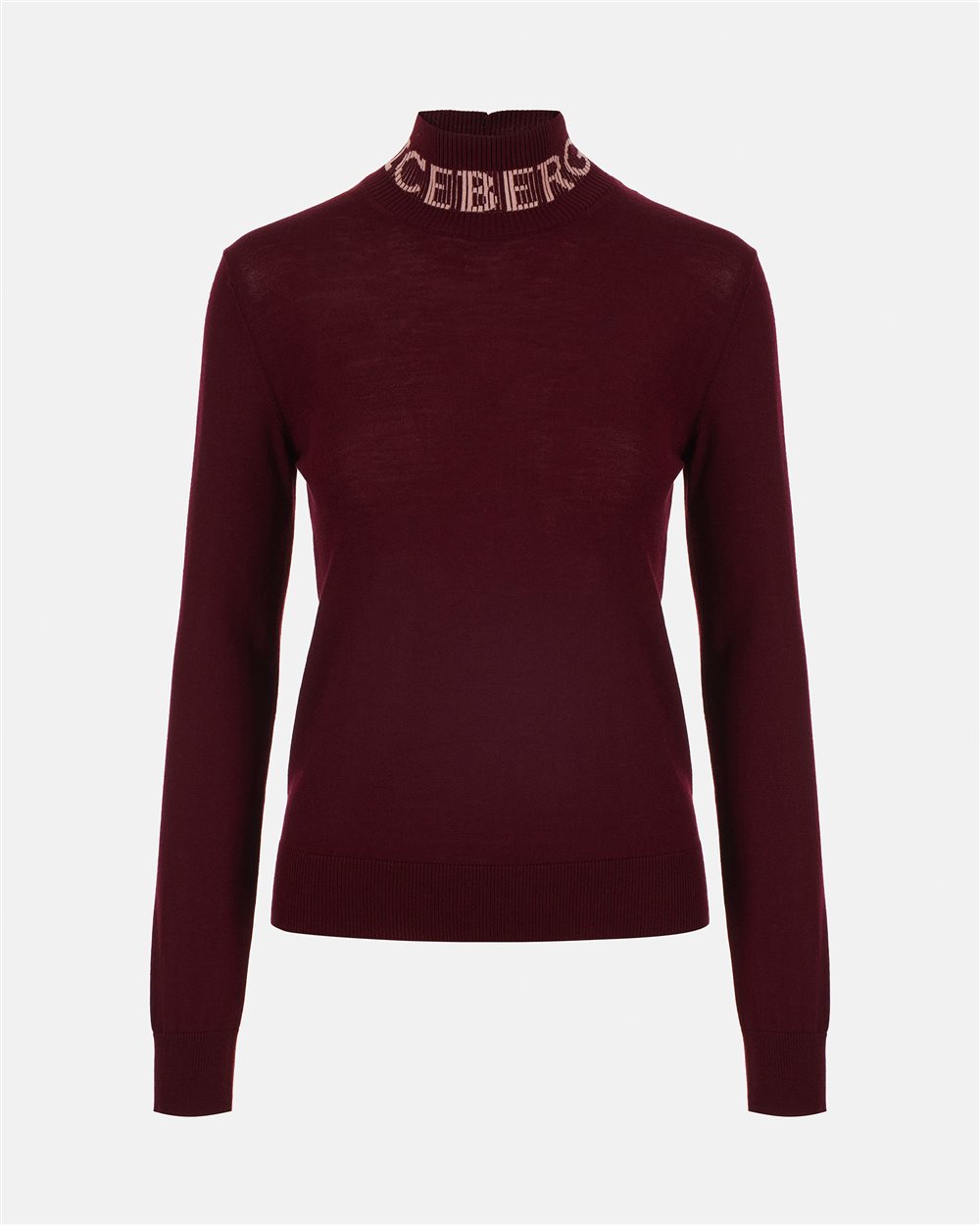 Ladies burgundy 2024 polo neck jumper