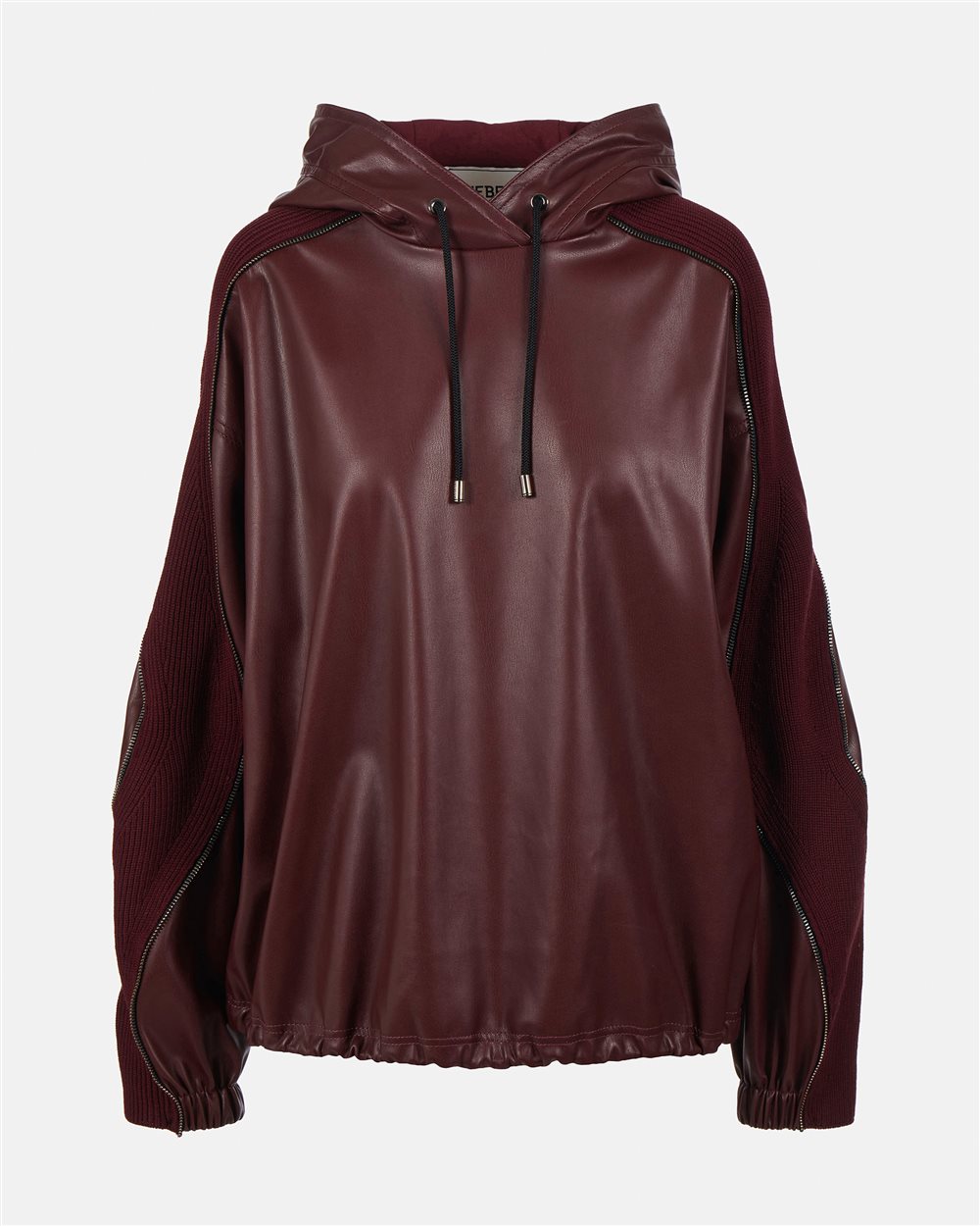 Leather hotsell sweatshirt hoodie