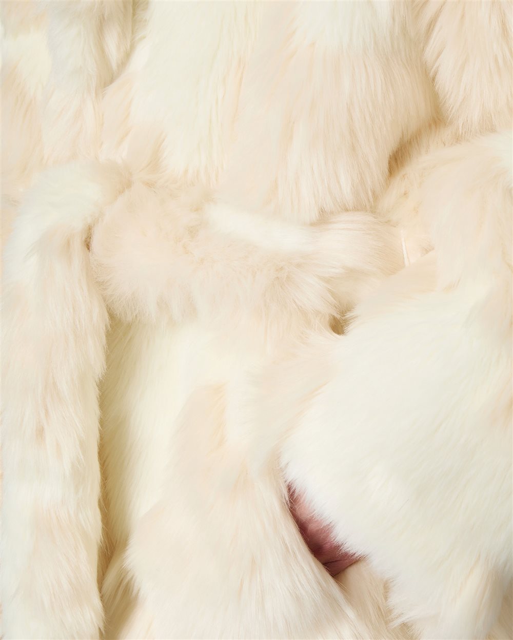Jacquard eco-fur coat