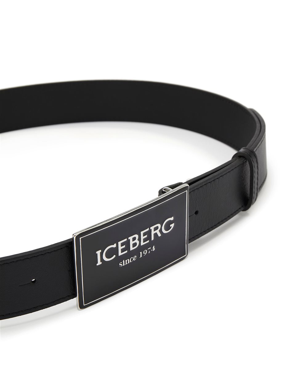 Iceberg Leather Belt with Logo