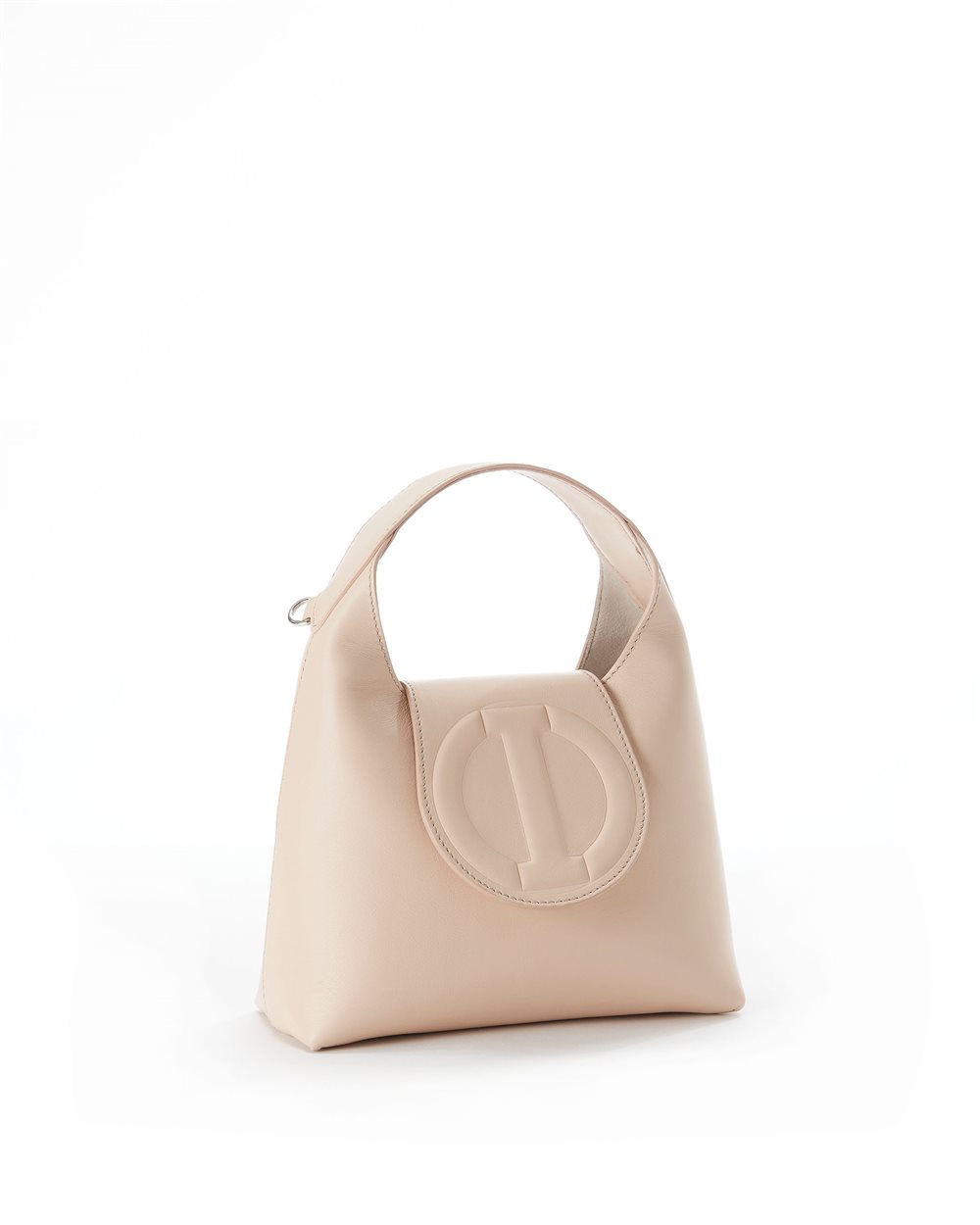 Longchamp Logo Embossed Bucket Bag In White