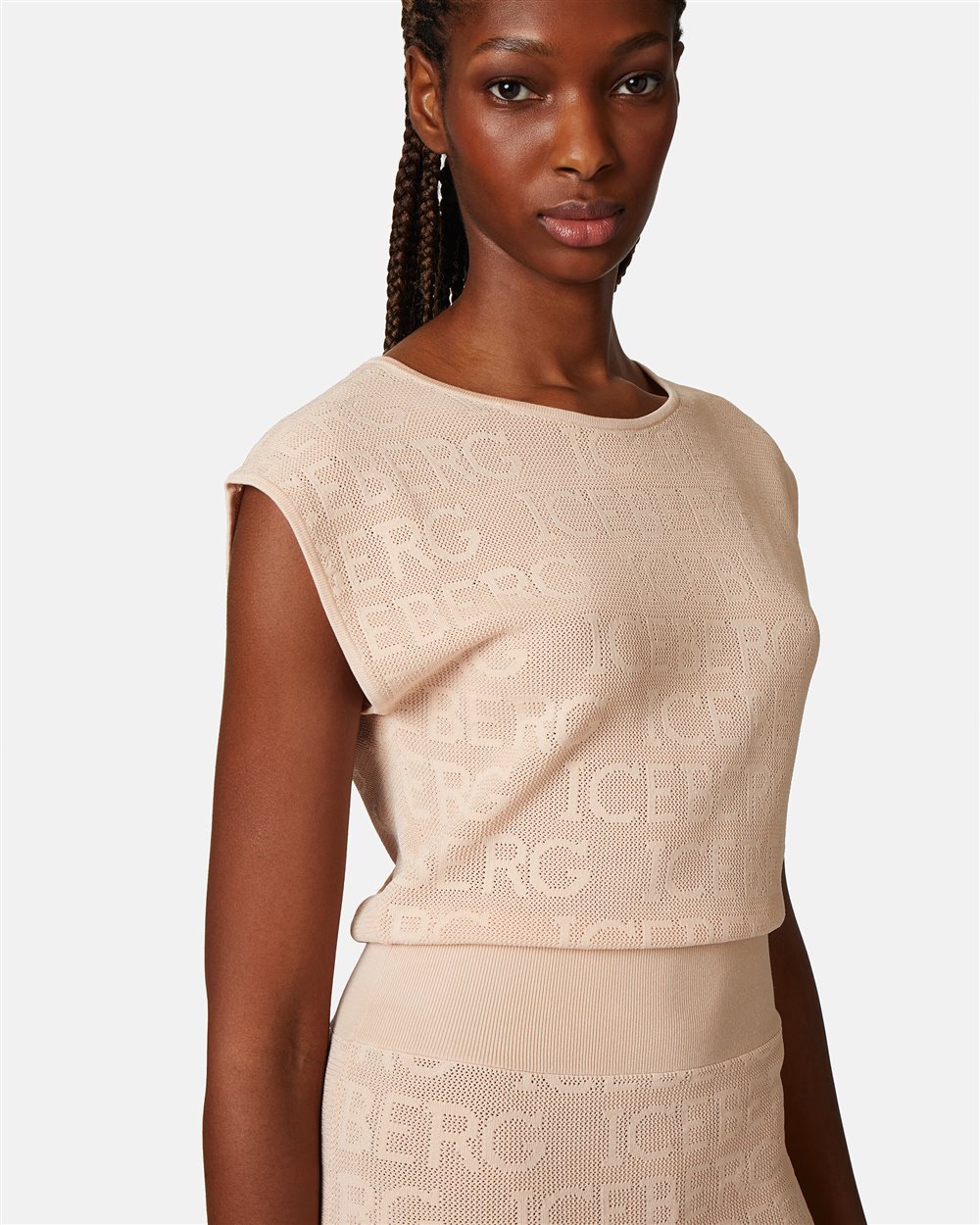 Knitted dress with logo