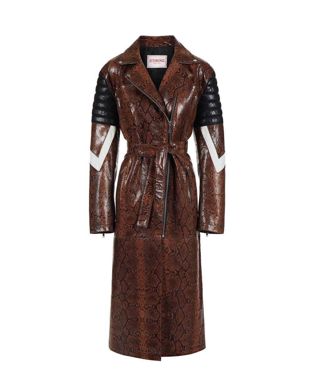 Snake print eco-leather trench coat | Iceberg 