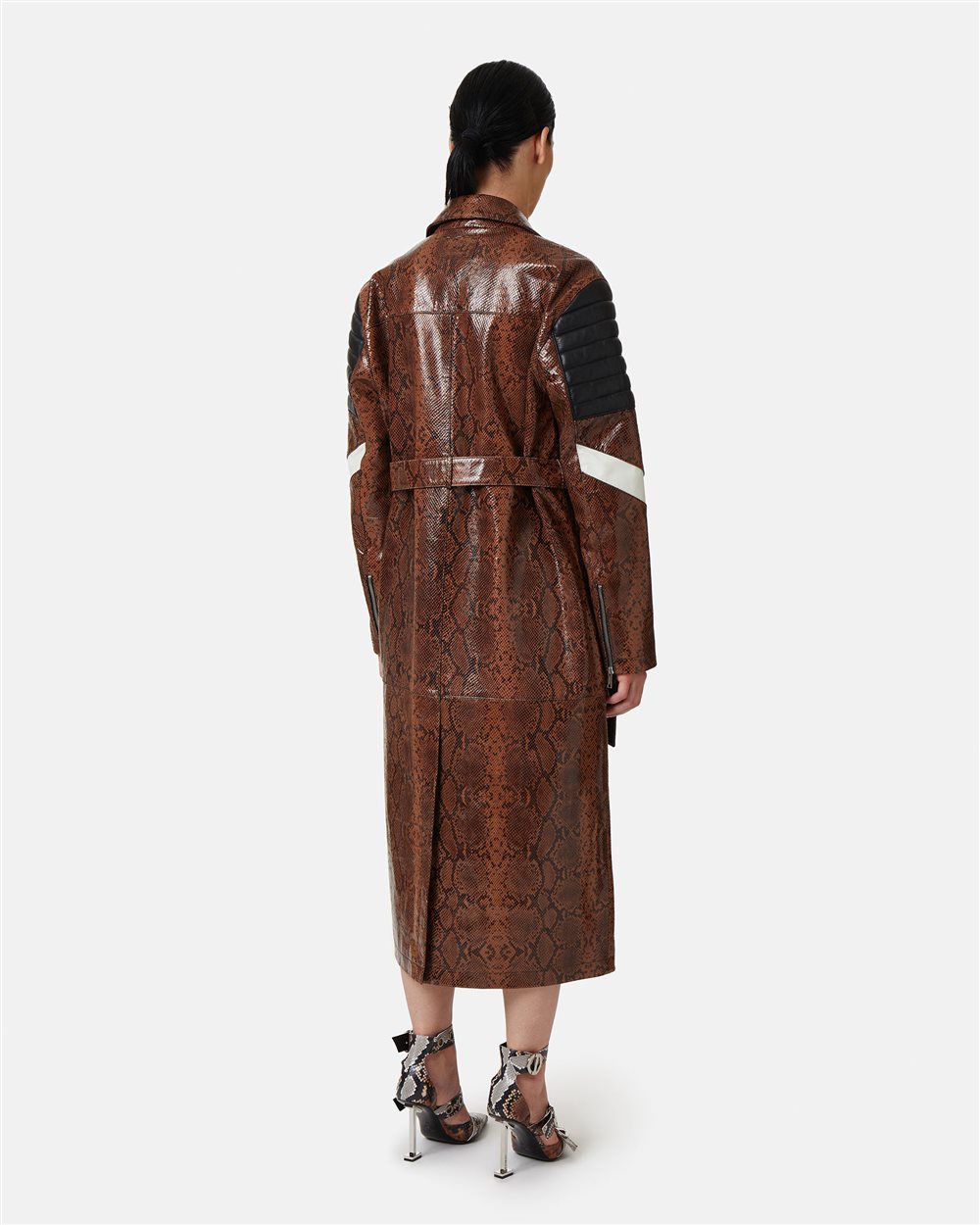 Snake print eco-leather trench coat | Iceberg 