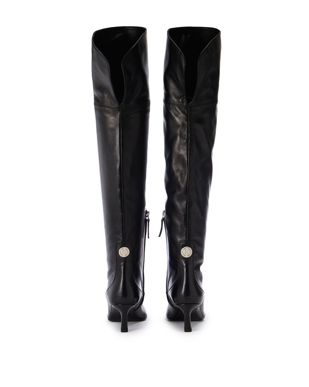 Black leather thigh high boots size 11 best sale