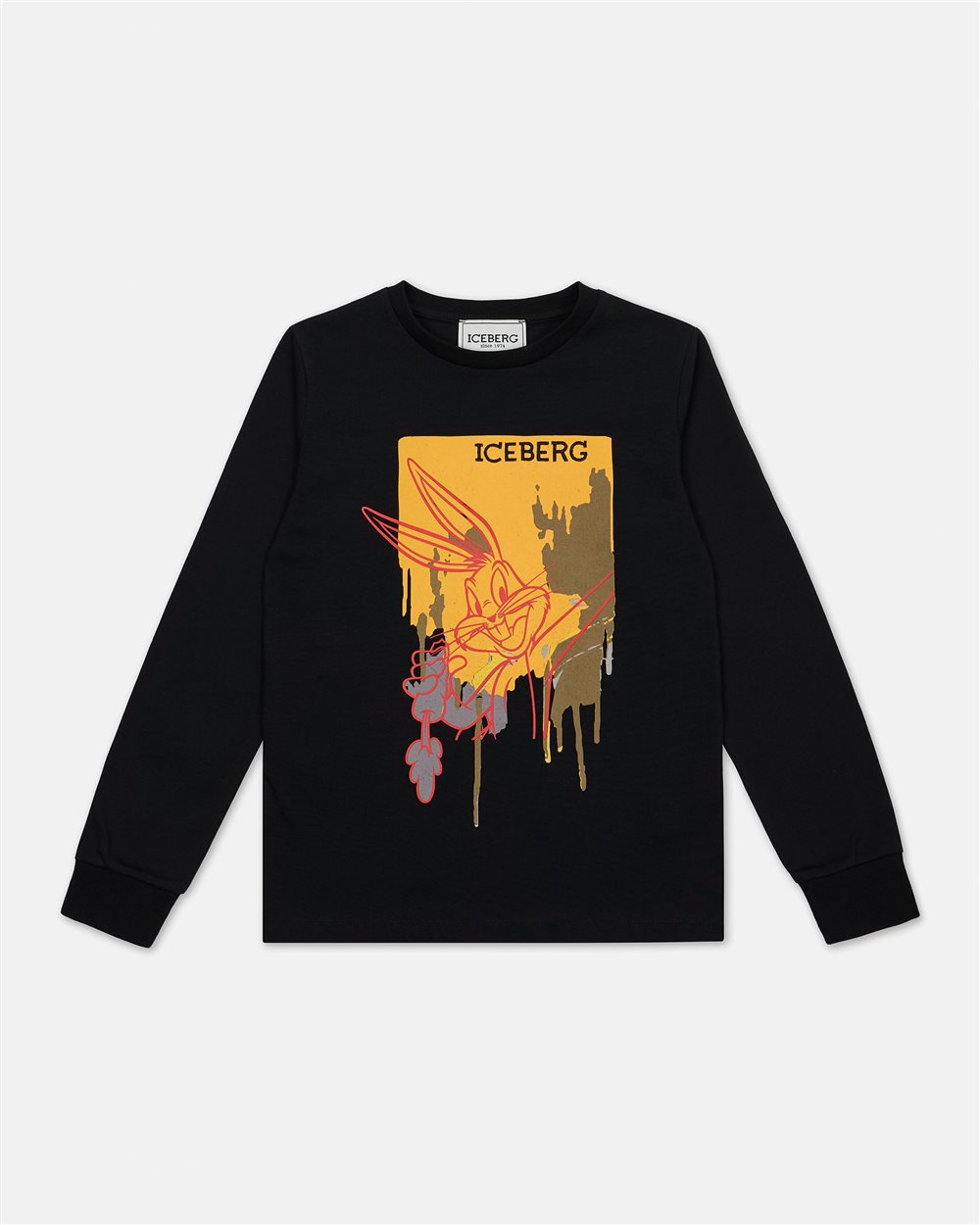 Black crewneck sweatshirt with Looney Tunes graphics Iceberg