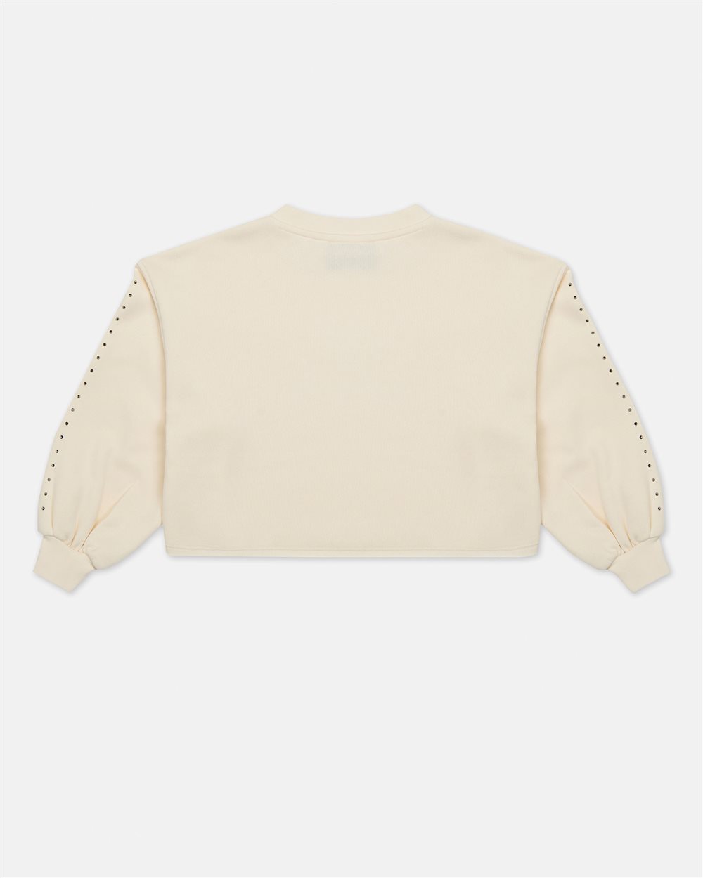 Cream colored crop sweatshirt with studs and logo Iceberg