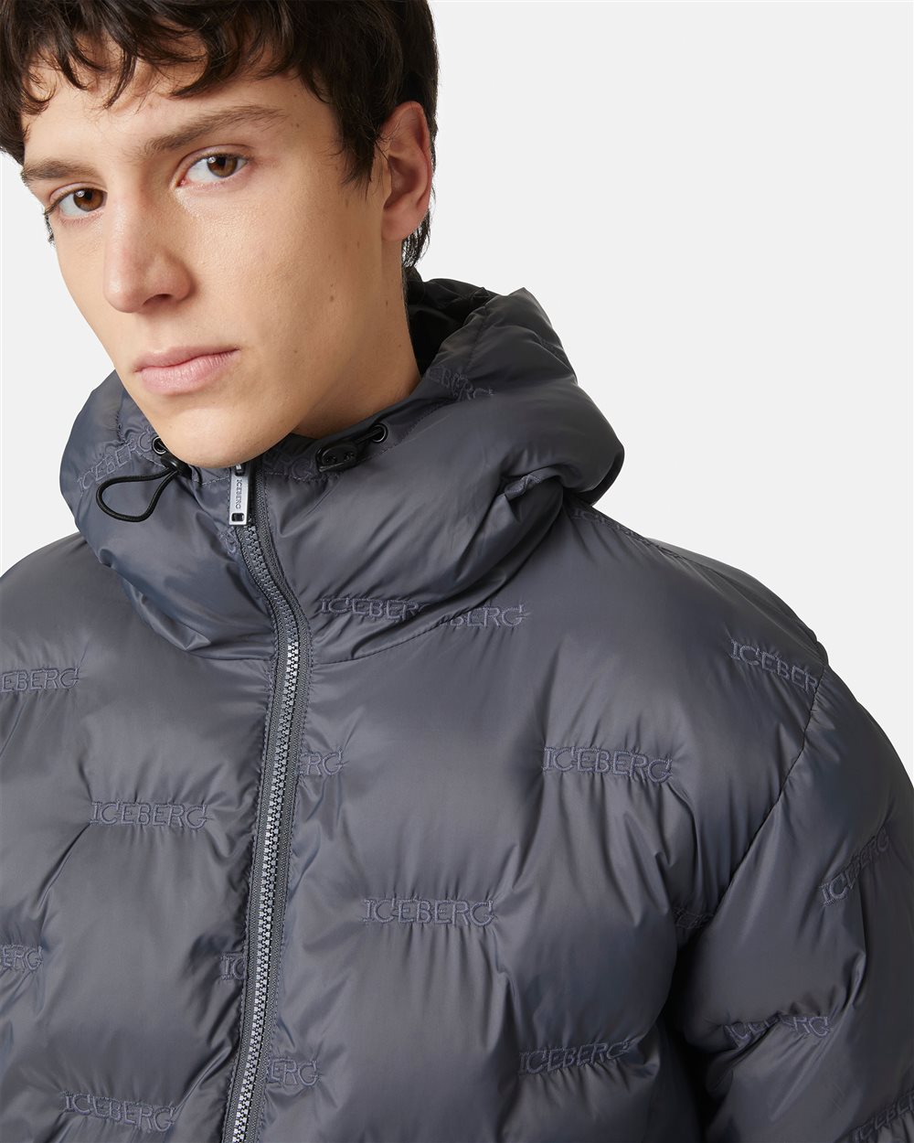 Nylon jacket with allover logo | Iceberg