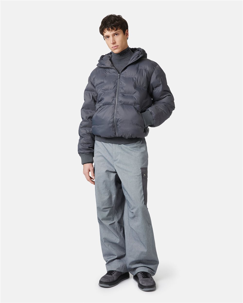 Nylon jacket with allover logo | Iceberg