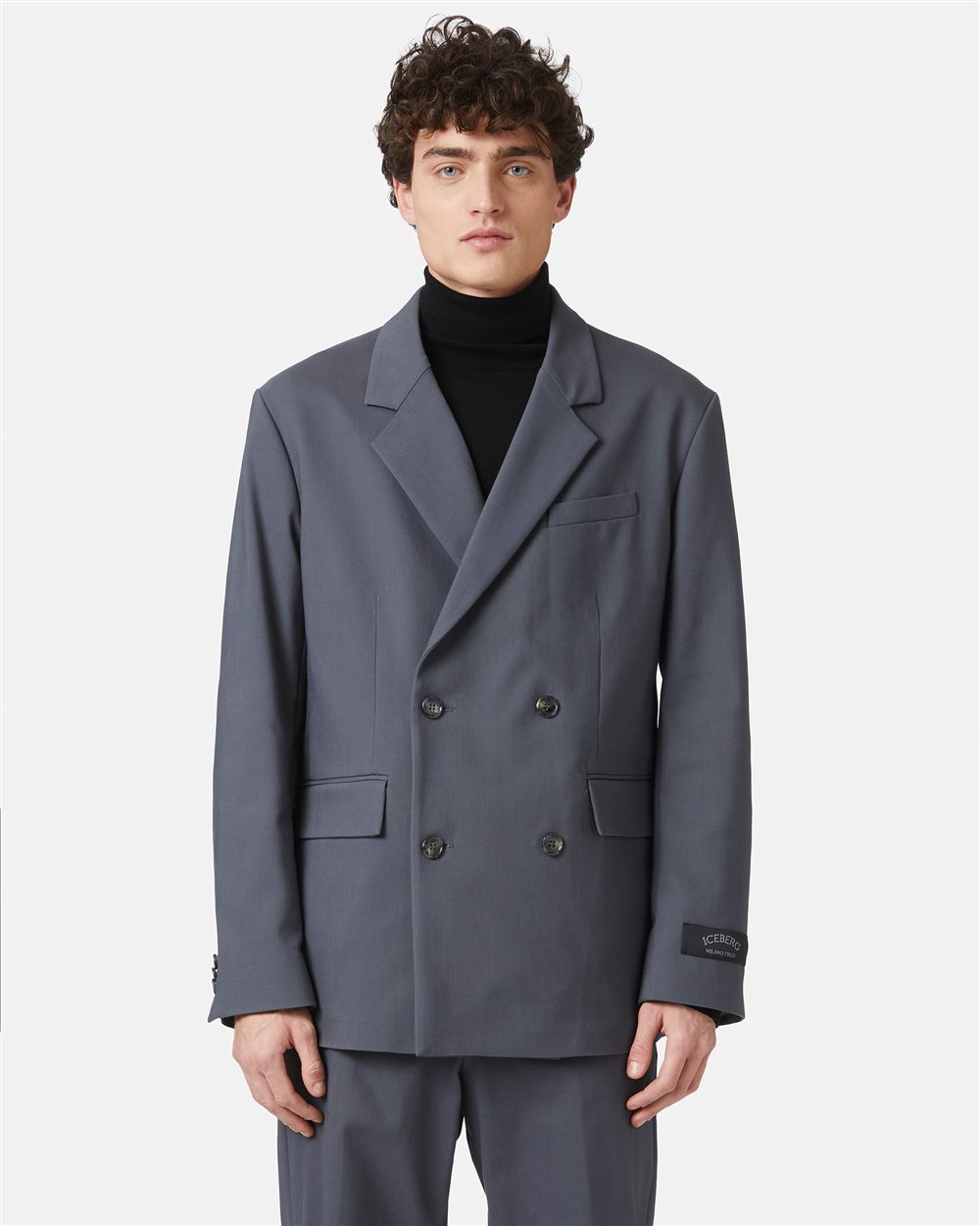 Double-breasted jacket in double stretch fabric | Iceberg