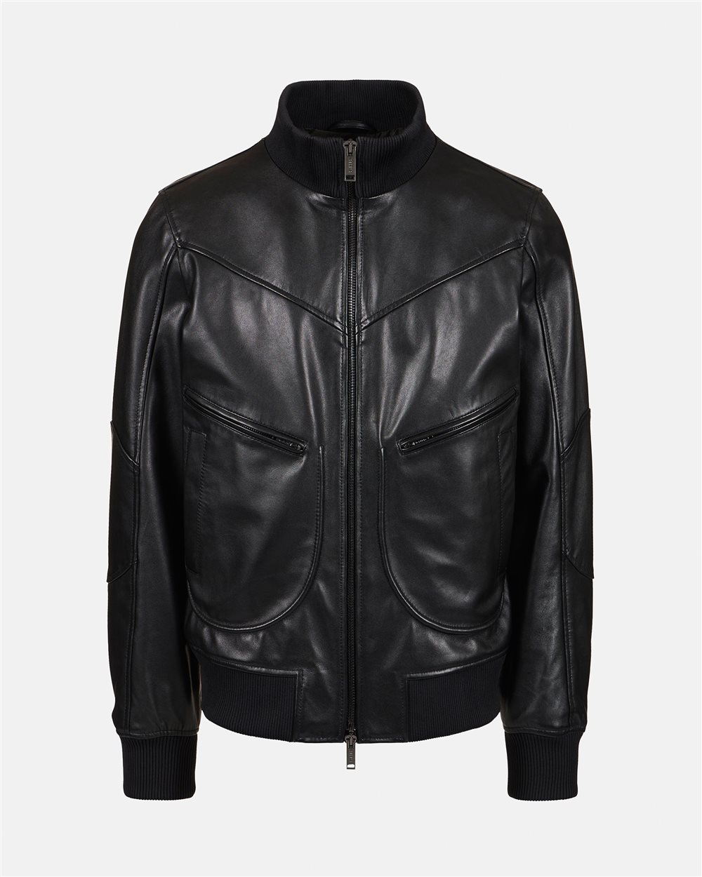 Leather bomber jacket with Iceberg logo