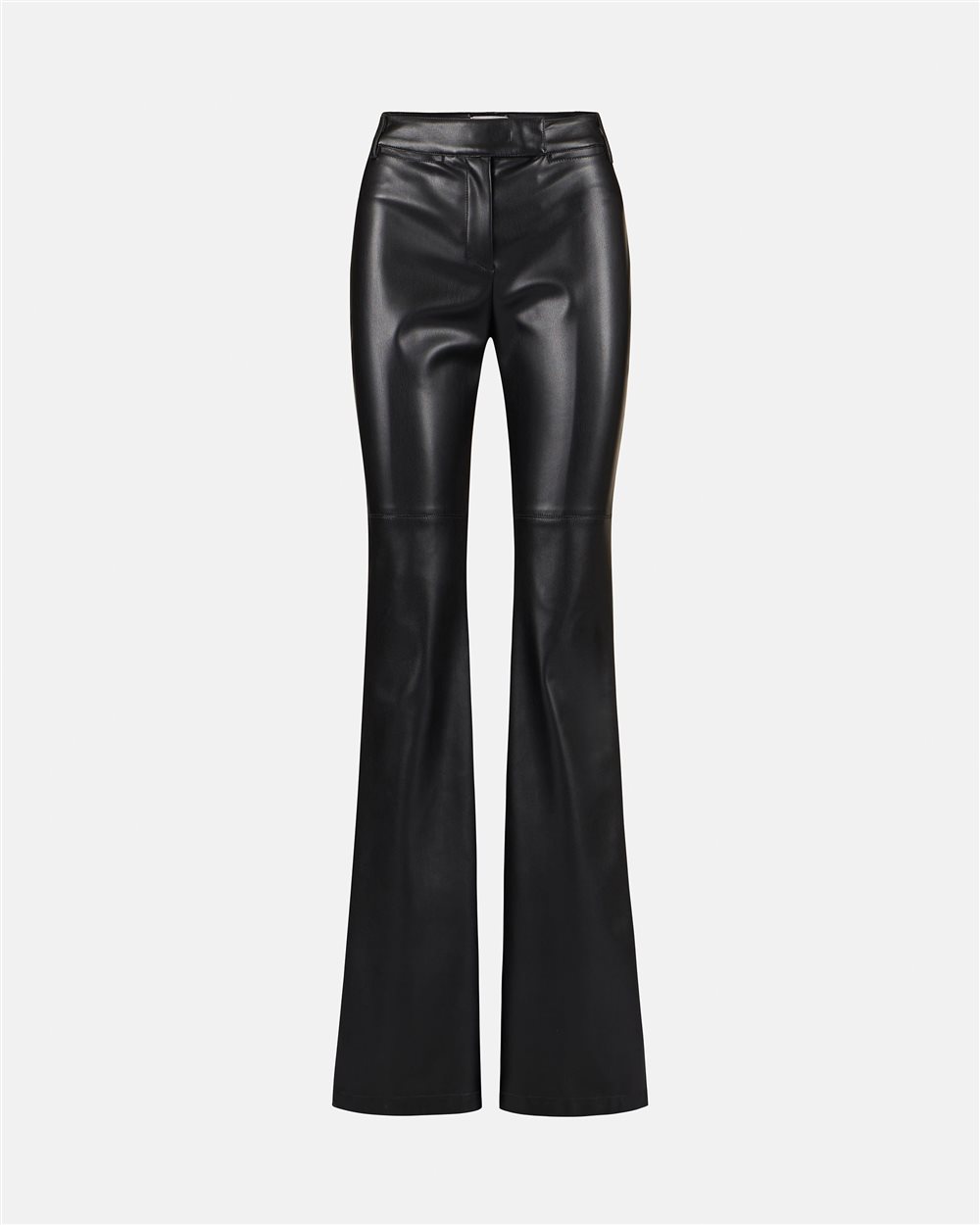 Flare fit trousers in faux leather