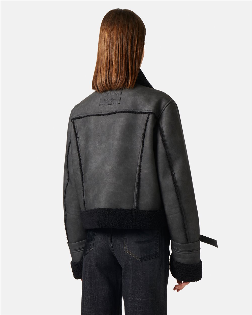 Camel Cropped Eco-Shearling Jacket - The Barnnet