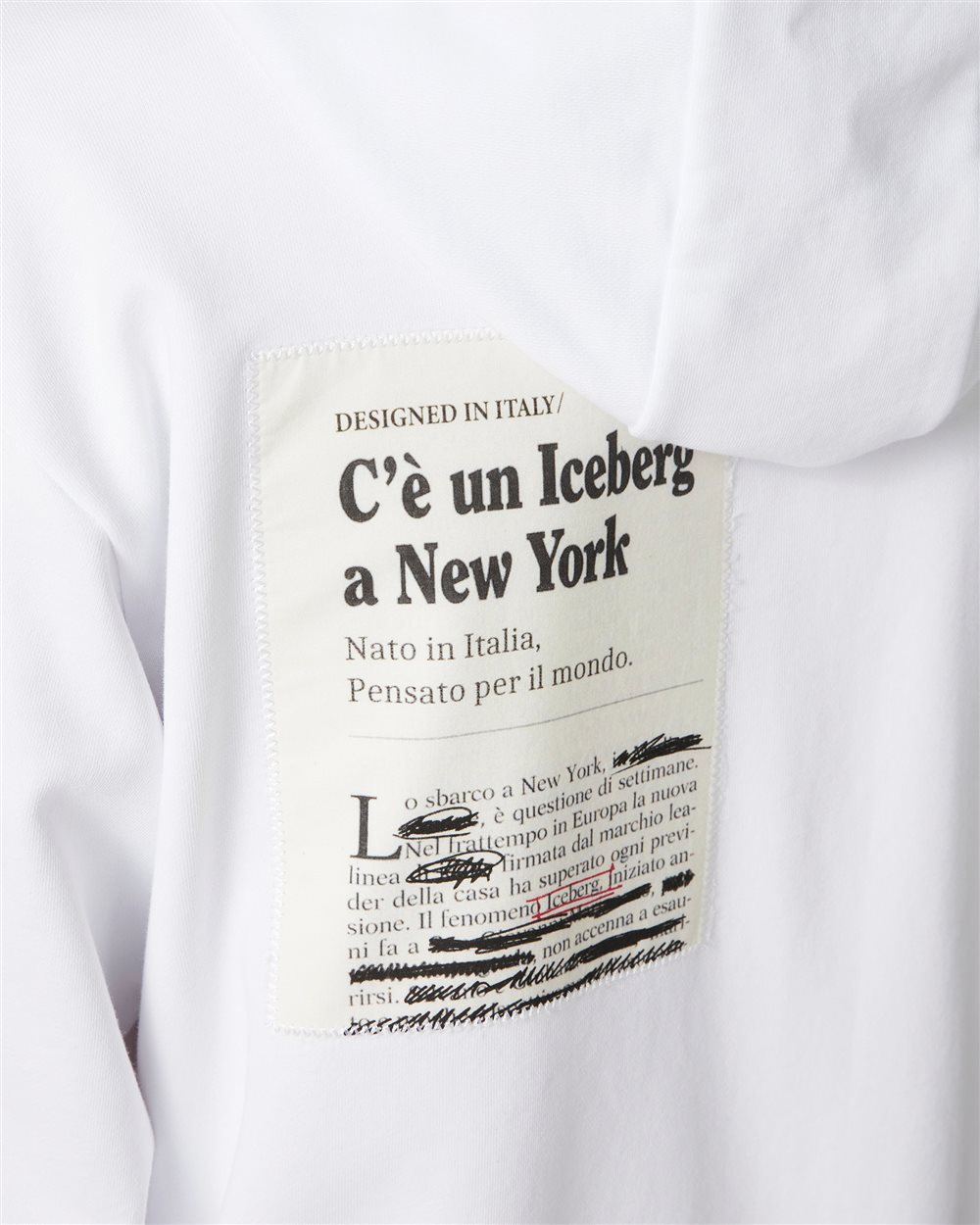 White relaxed fit cotton hoodie | Iceberg