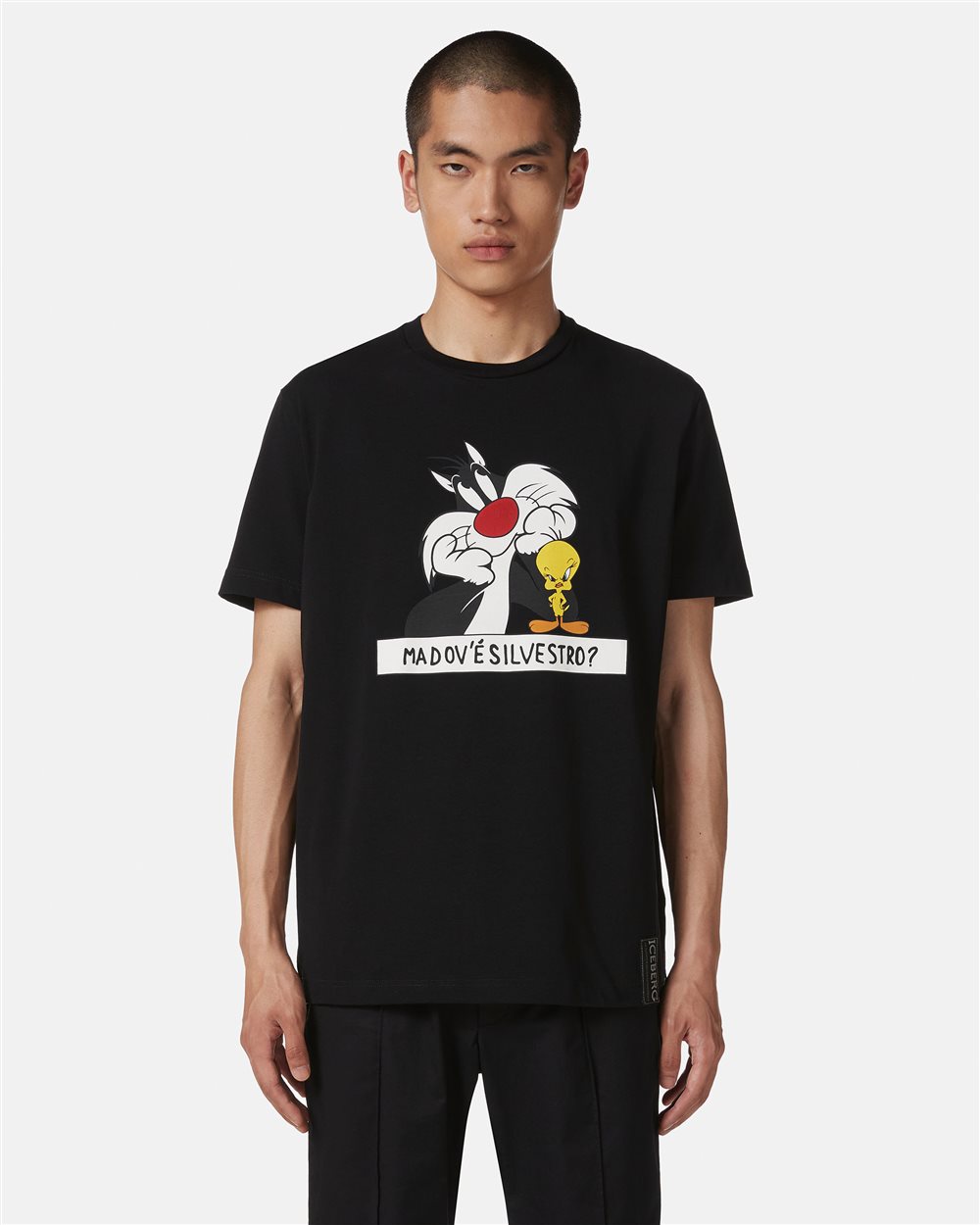 Sustainable cotton black T-shirt with Looney Tunes print