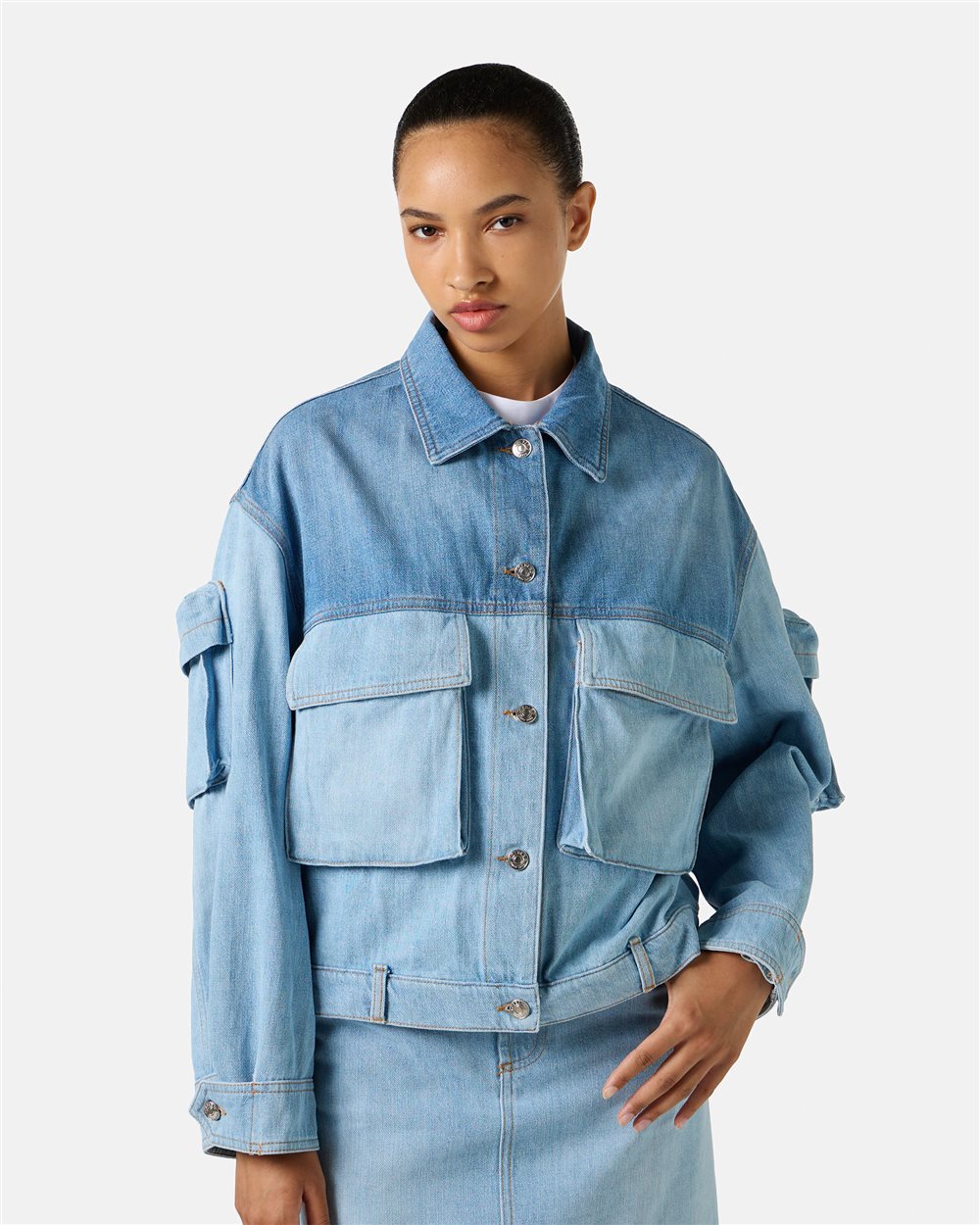 Indigo New Shape Jacket in Washed Denim | Iceberg