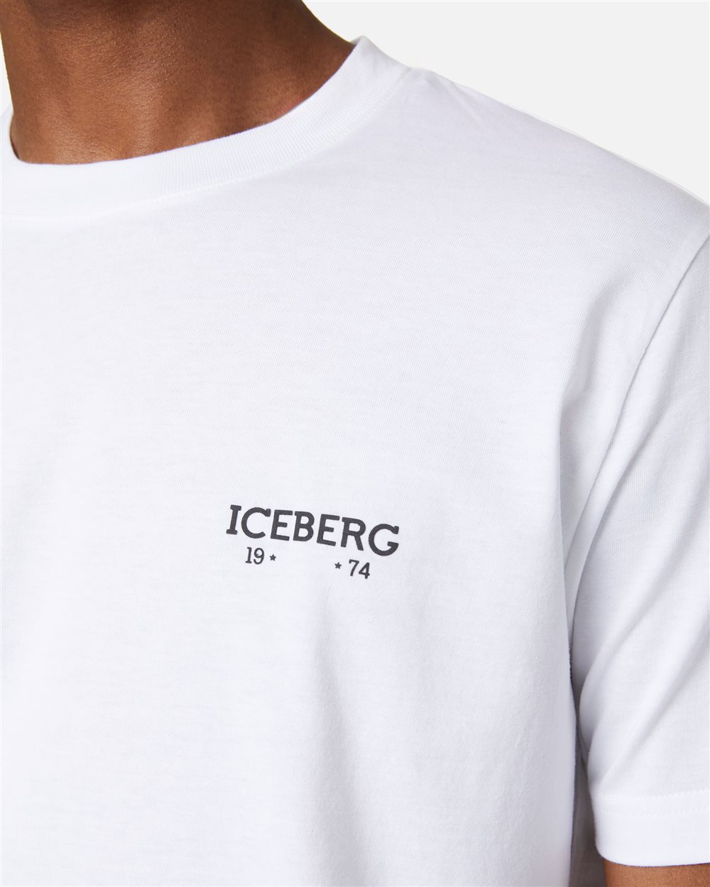 Regular fit optical white T-shirt with embossed Iceberg logo | ICEBERG