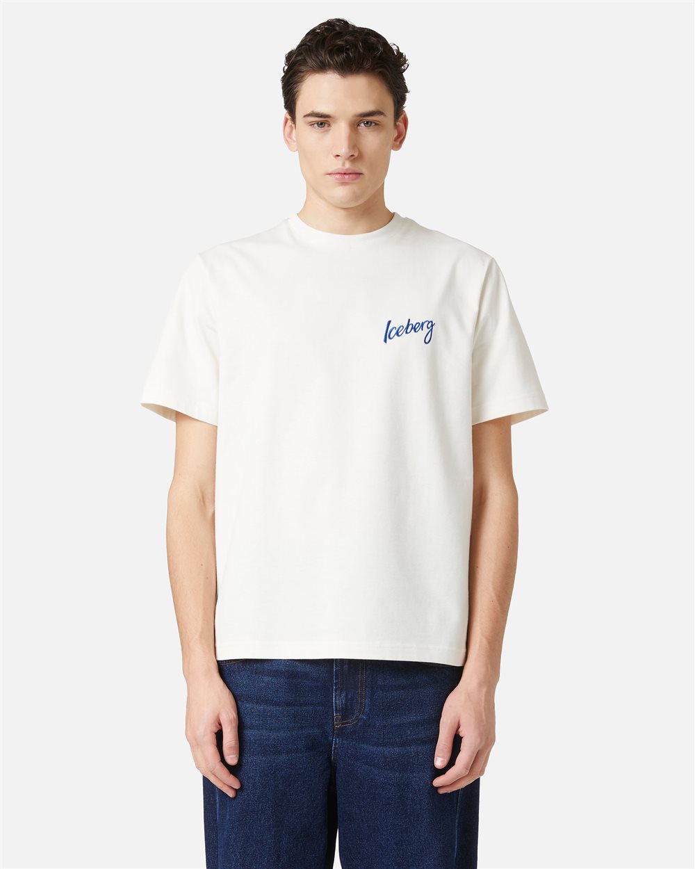 ICEBERG アイスバーグ ルーニーテューンズ シルク シャツ イタリア製 White long-sleeved T-shirt with Tom from Looney Tunes | ICEBERG