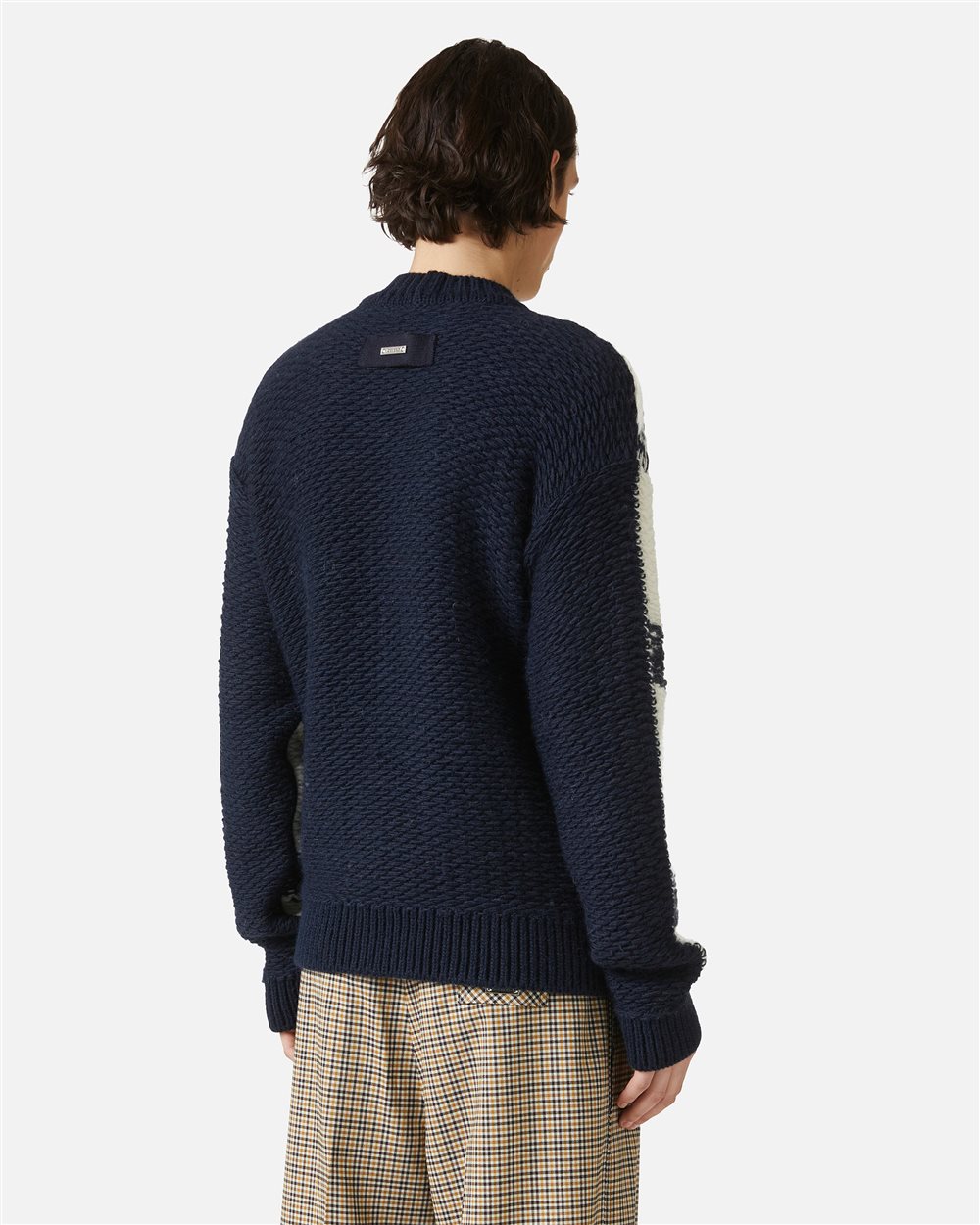 Oversized multicolored crewneck sweater in alpaca wool | ICEBERG