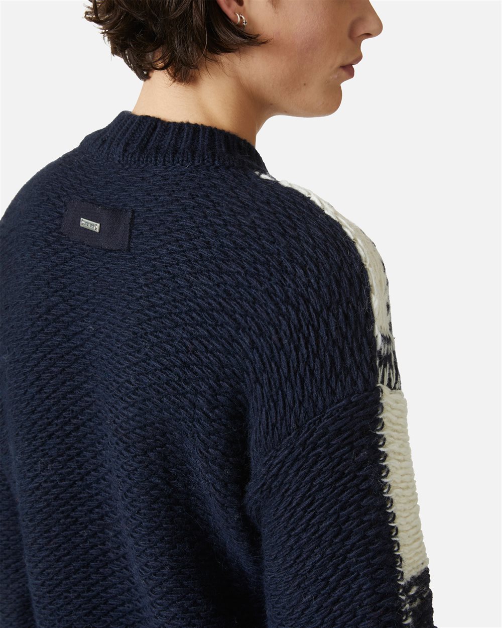 Oversized multicolored crewneck sweater in alpaca wool | Iceberg