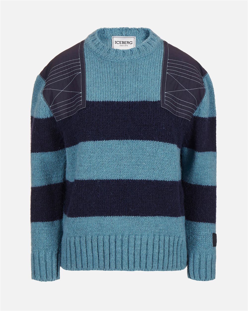 Maniche Lunghe Iceberg Maglieria Uomo Maglia Girocollo Con Righe A