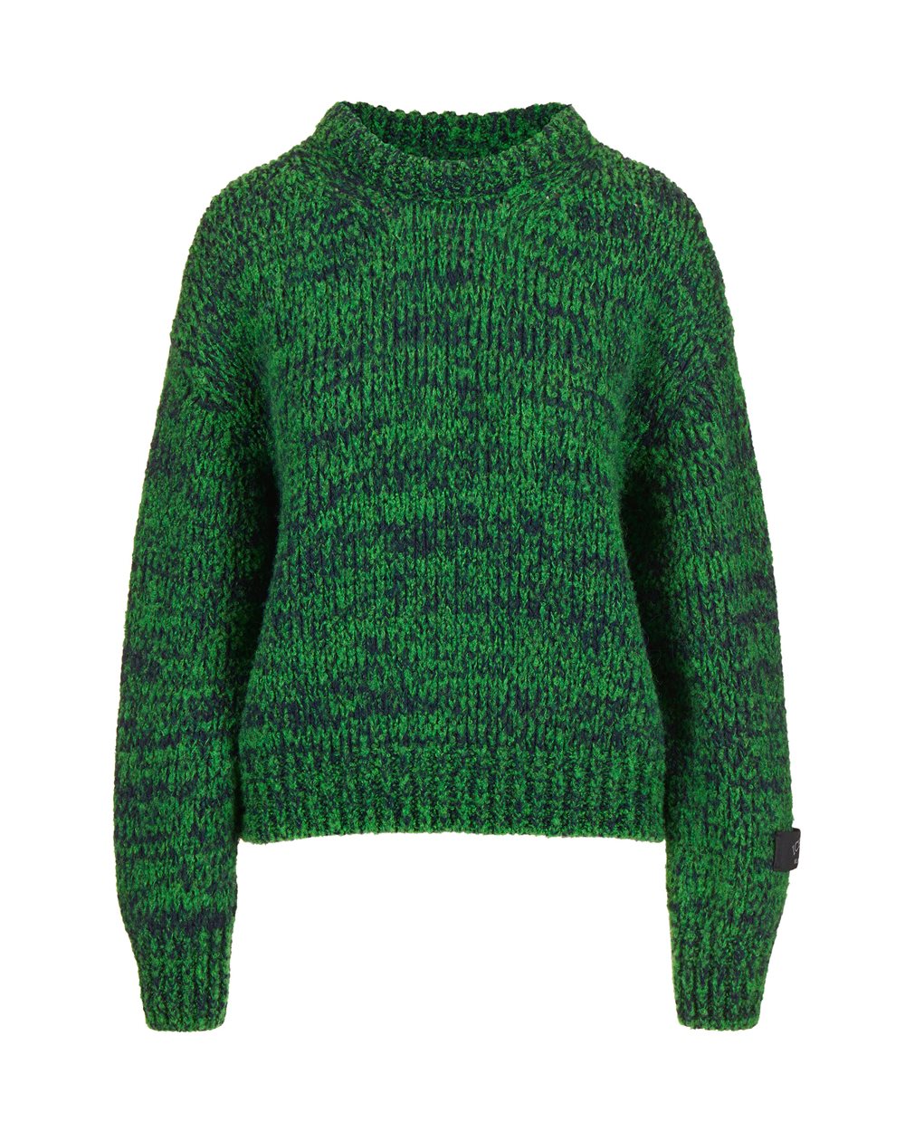 Multicolor crew neck sweater comfort fit in wool and alpaca blend