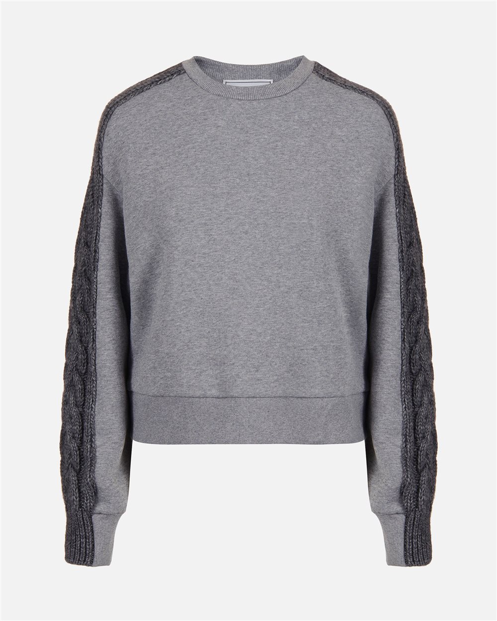 Fashion fit sweatshirt in cotton brushed fleece with braid