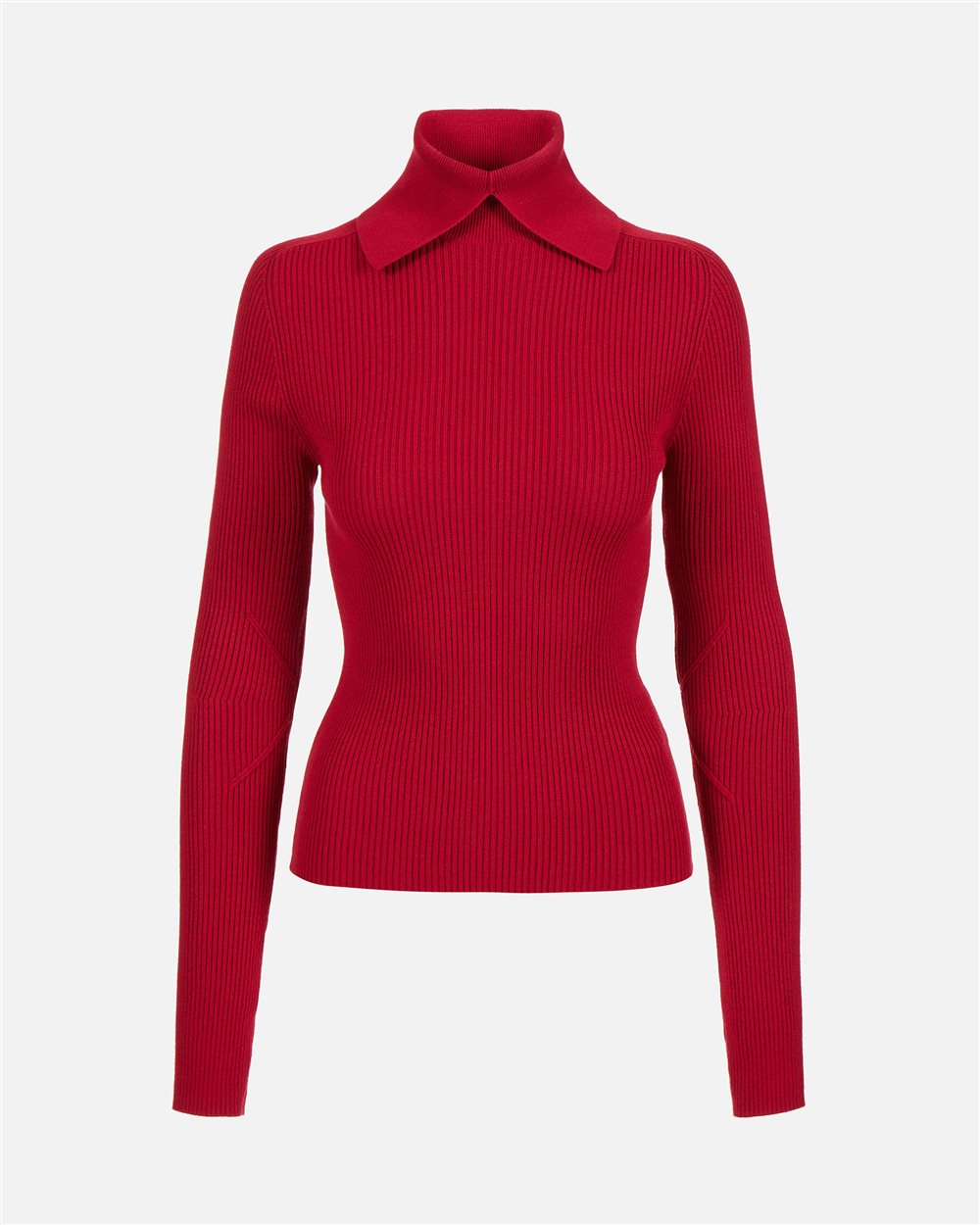 Slim-fit mock turtleneck sweater in red stretch viscose | ICEBERG