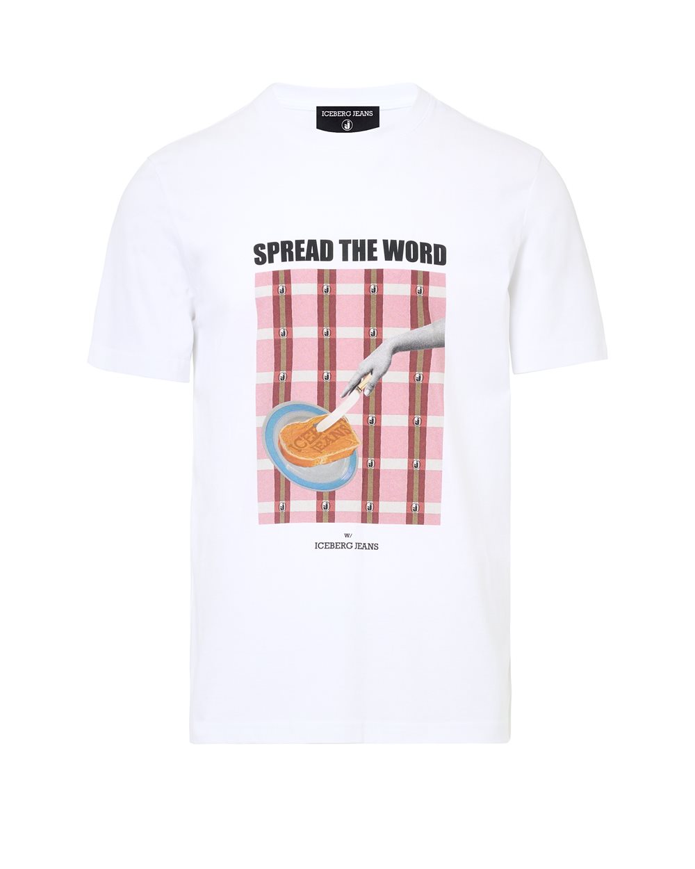 Regular-fit T-shirt in optical white cotton jersey | Iceberg