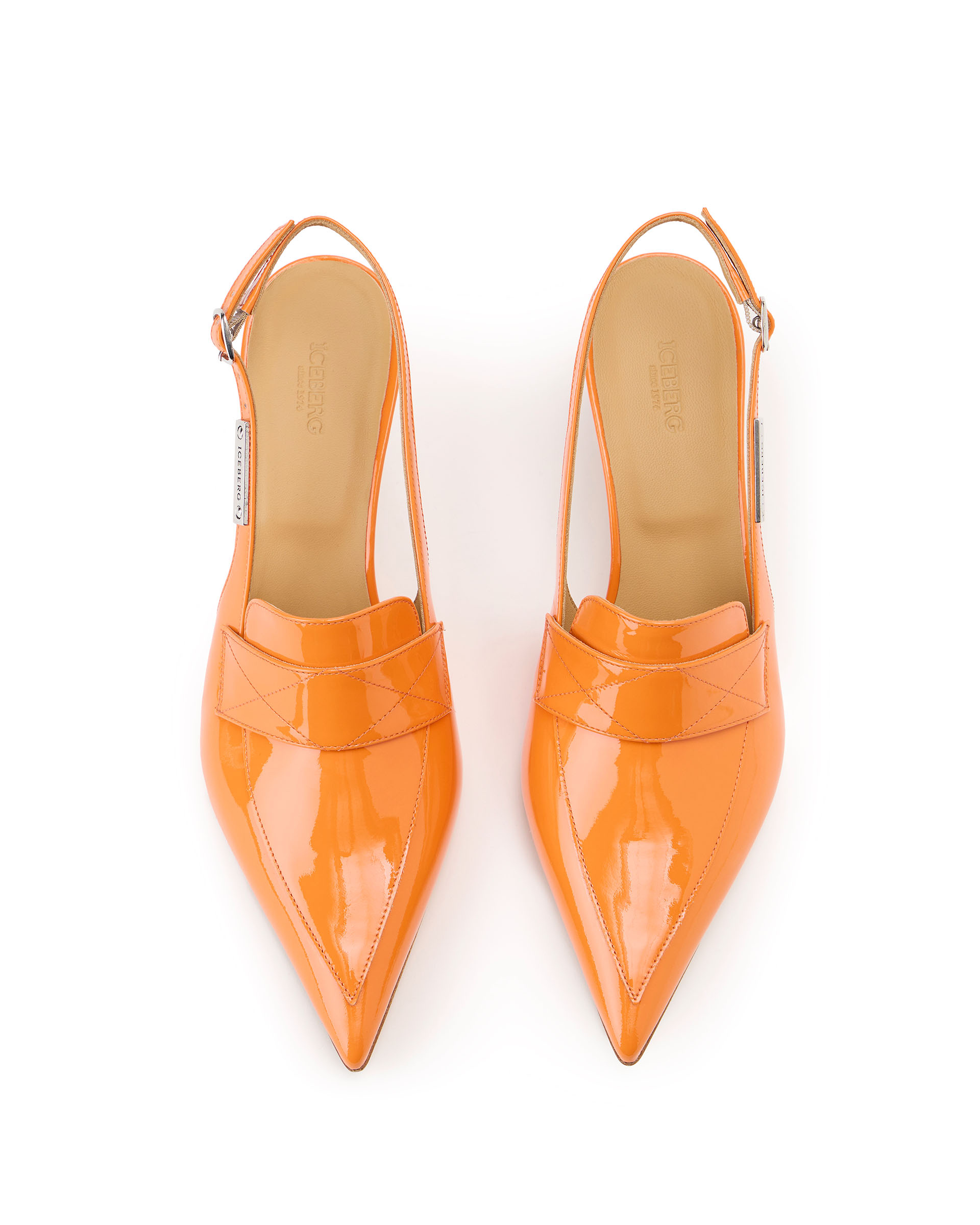 Slingback Orange Pointy Shoes Buy Lotus Orange Pointed-Toe Court