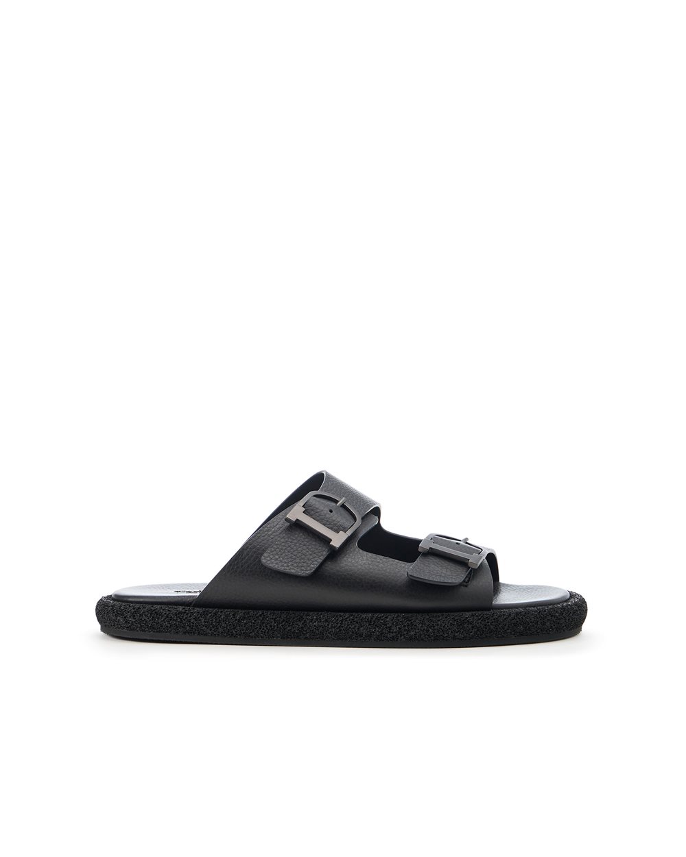 Black slippers with double strap and buckles | ICEBERG