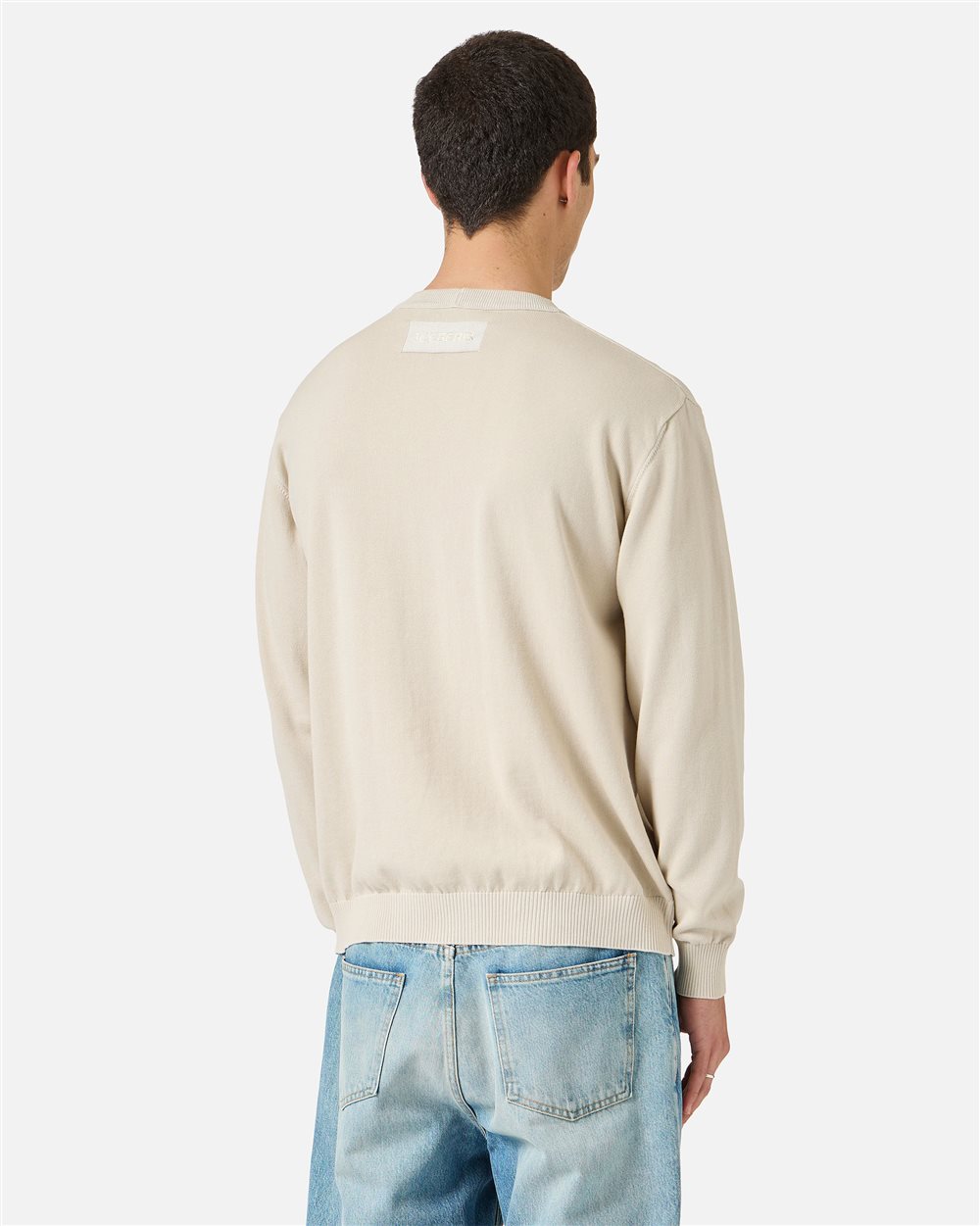 Ice-gray cotton crew neck sweater with a Peanuts design | ICEBERG