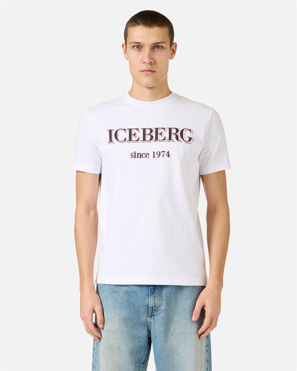 Optic white oversized T-shirt in cotton jersey, featuring the