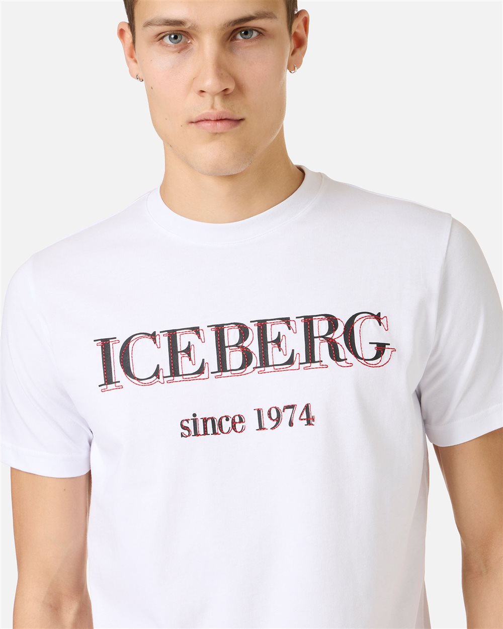 トップス ICEBERG Optic white oversized T-shirt in cotton jersey, featuring the