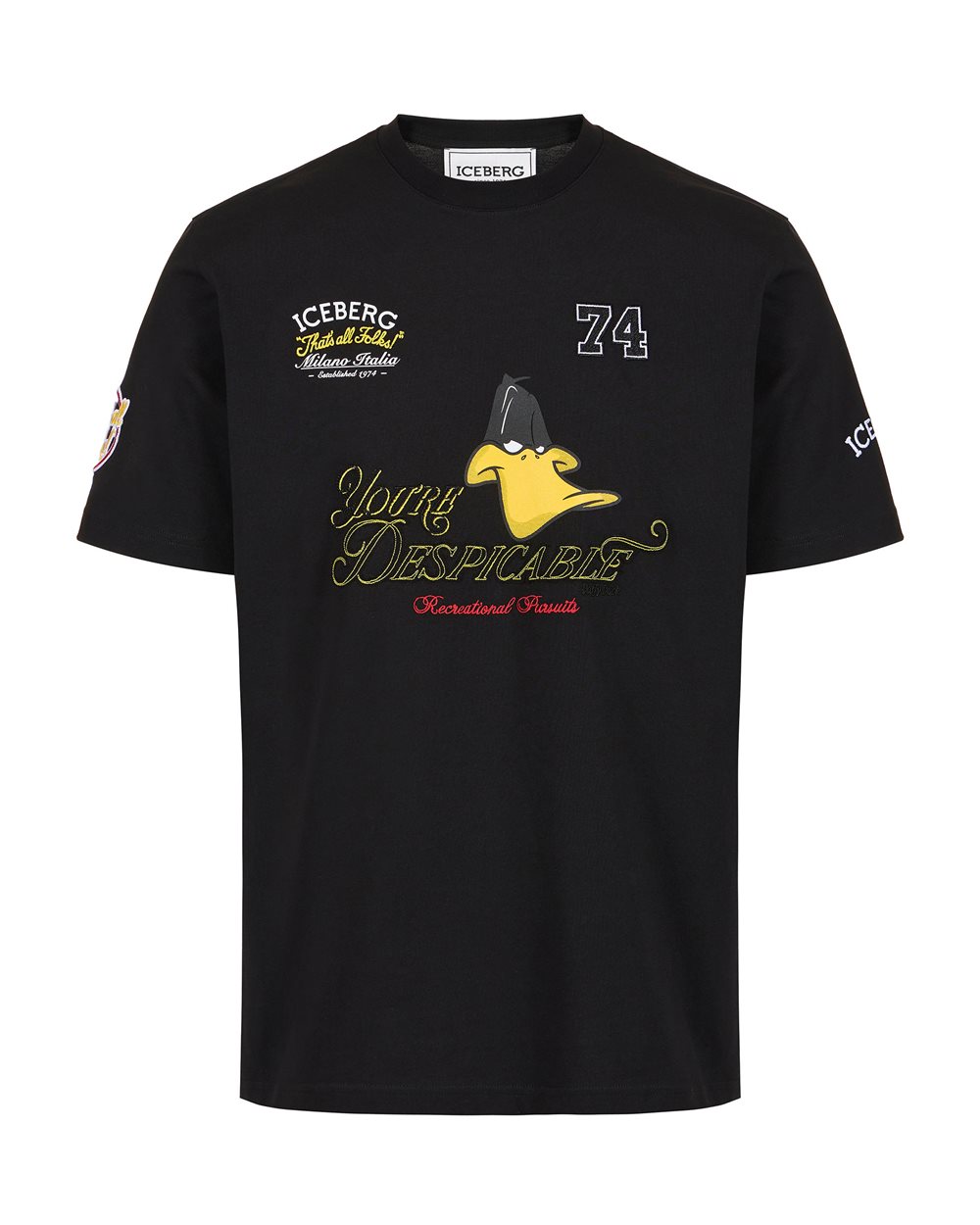 Regular fit black cotton jersey T-shirt with Looney Tunes | ICEBERG