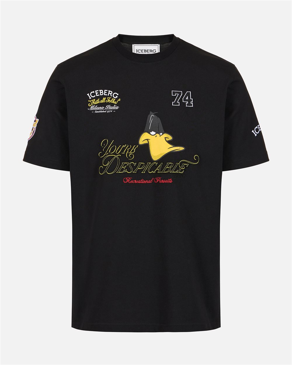 Regular fit black cotton jersey T-shirt with Looney Tunes | ICEBERG